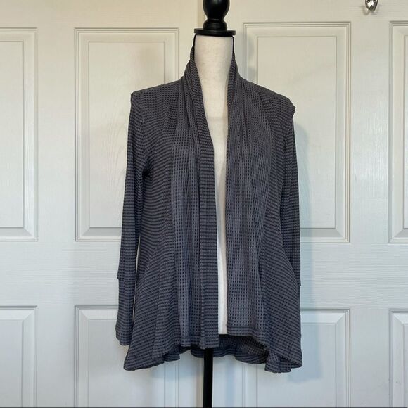 Altar’d State Thermal Raw Edge Slub Shaw Pocketed Cardigan, Medium - Picture 3 of 14